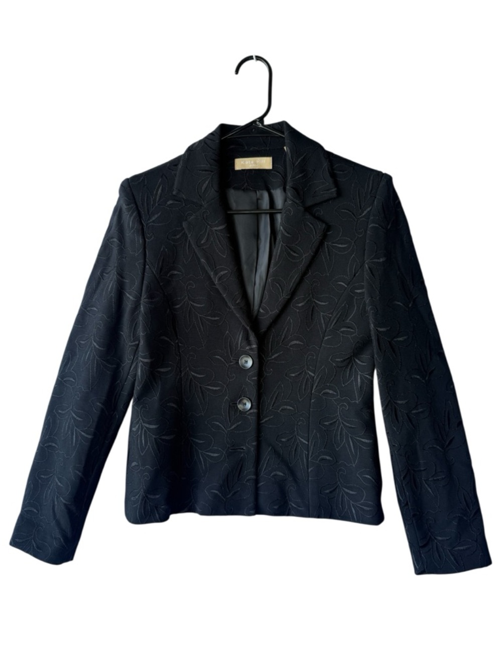Kate Hill Black Embroidered Tailored Blazer